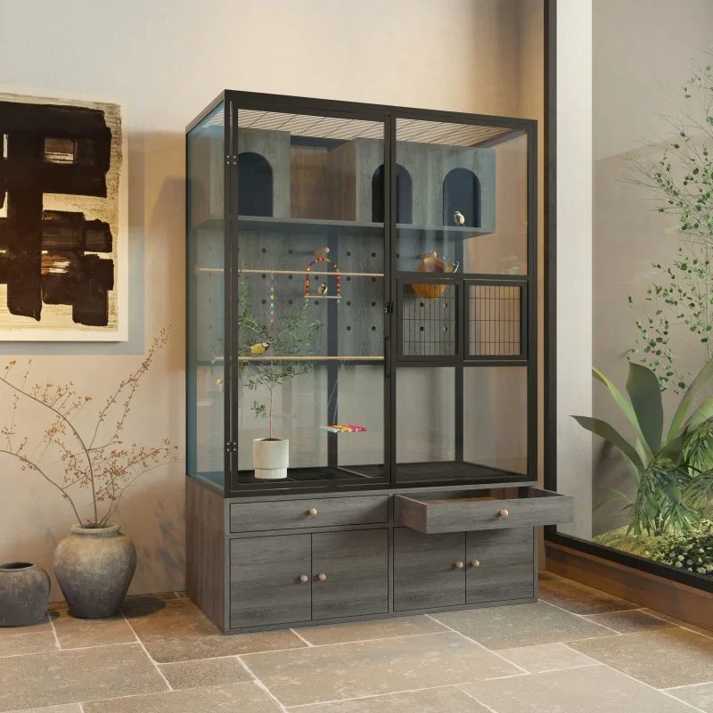 Picture of Eco-friendly Bird Cage - Space-Saving Outdoor Breeding Parrot