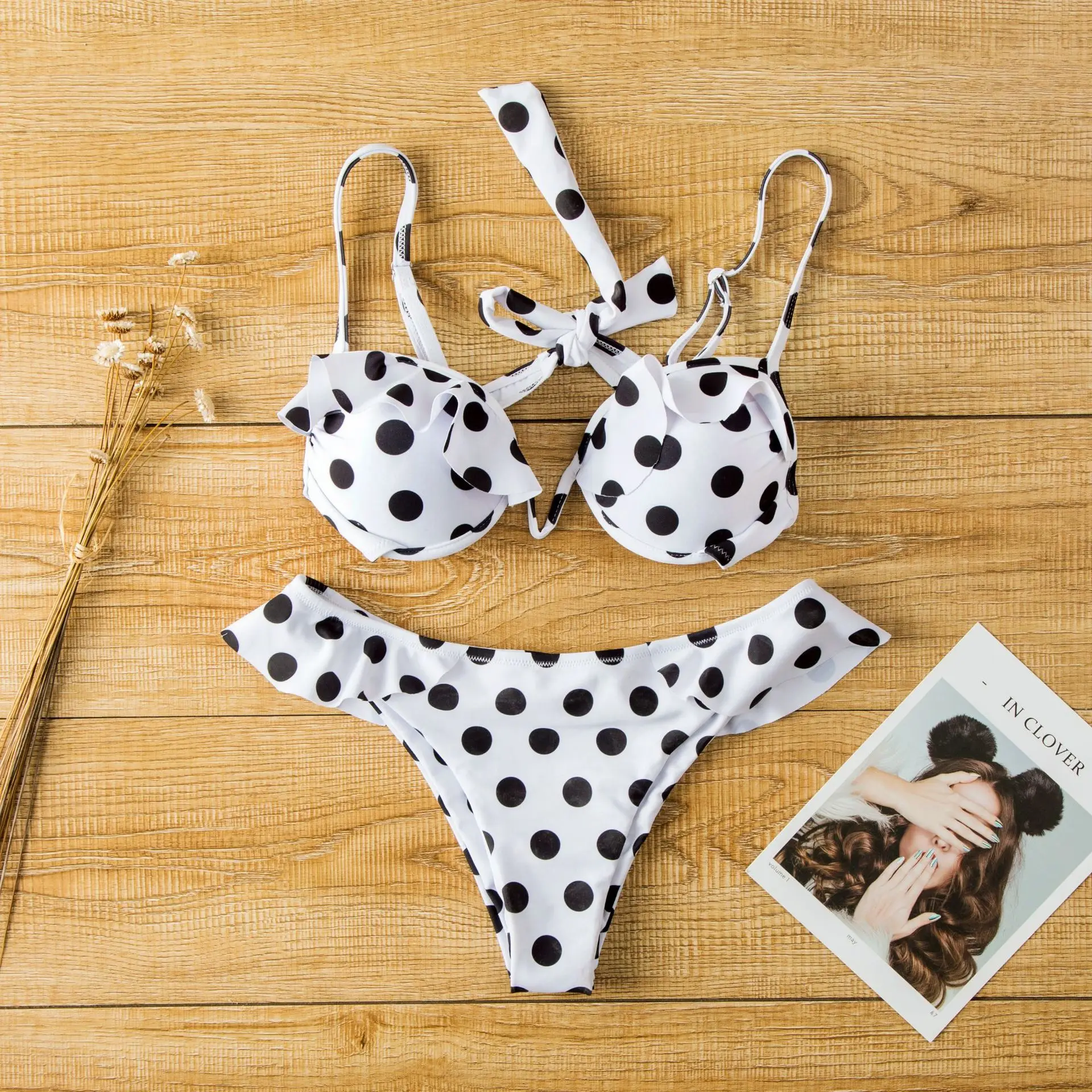 Sexy Polka Dot Bikini Badmode Sexy Vrouwen Push Up Badpak Vrouwelijke Badmode Braziliaanse Thong 