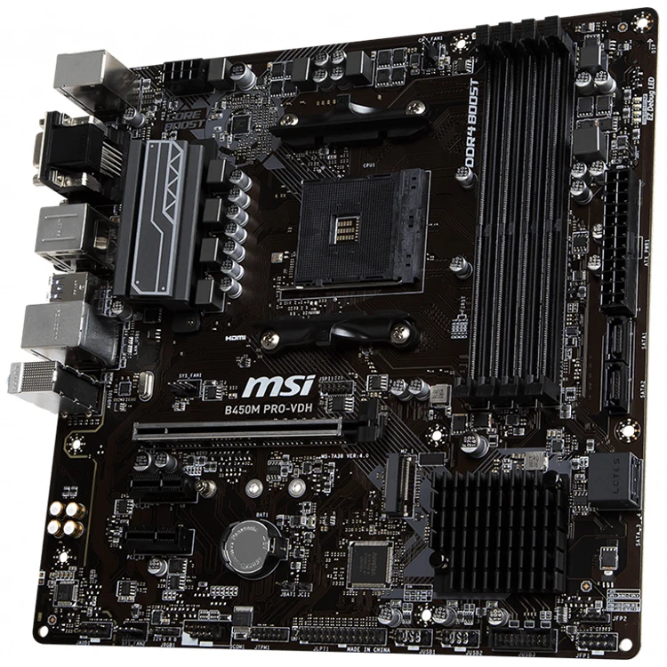 Msi B450m Pro-vdh Matx Gaming Motherboard With Amd Am4 Socket B450 ...