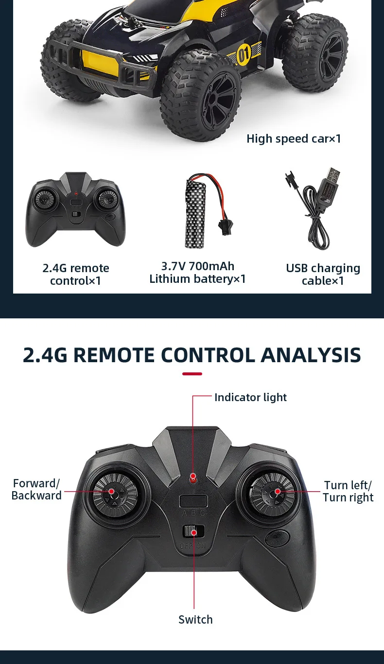 9961 Remote Control Car Toy 2.4g Battery Life Speed 15km