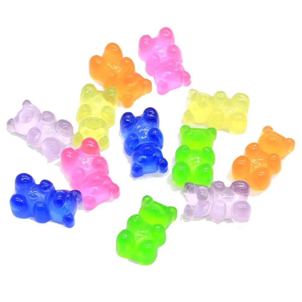 2020 New 100pcs Resin Gummy Bear Tiny Kawaii Colorful Gummy Bear Candy ...