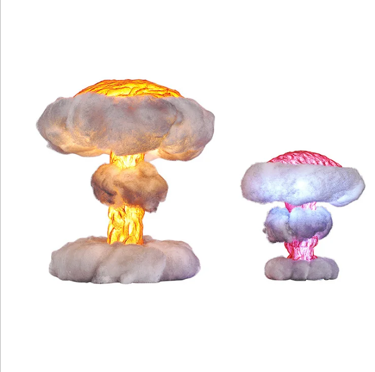 Mushroom cloud nuclear explosion lamp decoration creative effect model glowing night explosion decoration table lights
