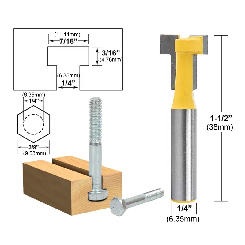 Keyhole "t" Slot Cuttters And Slat Wall Cutter Router Bits For