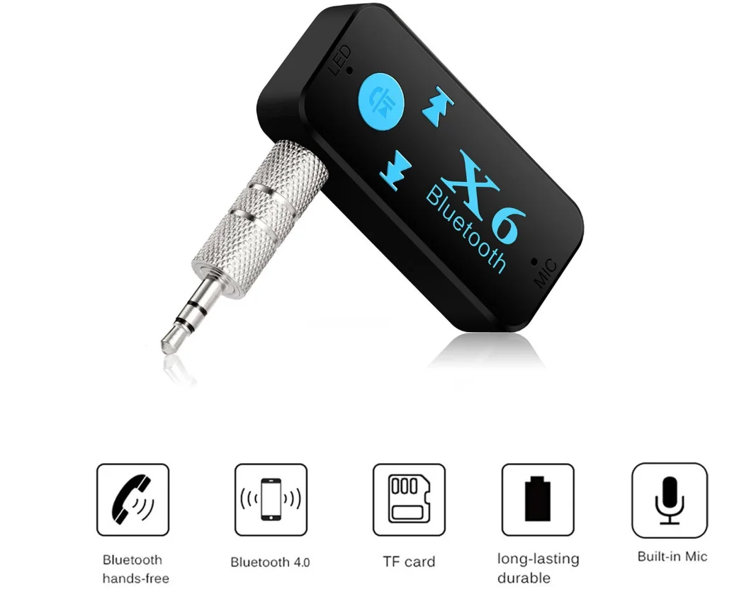 X6ユニバーサルbluetoothレシーバーv4 1サポートtfカードハンズフリー通話音楽プレーヤー電話車aux入力 出力mp3音楽プレーヤー Buy X6 Bluetooth レシーバー Bluetooth レシーバー V4 1 サポート Tf カード Mp3 音楽プレーヤー Product On Alibaba Com