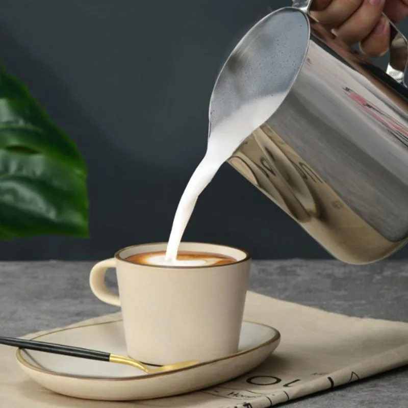 Stainless Steel Measurement Markings Coffee Latte Milk Frothing Jug