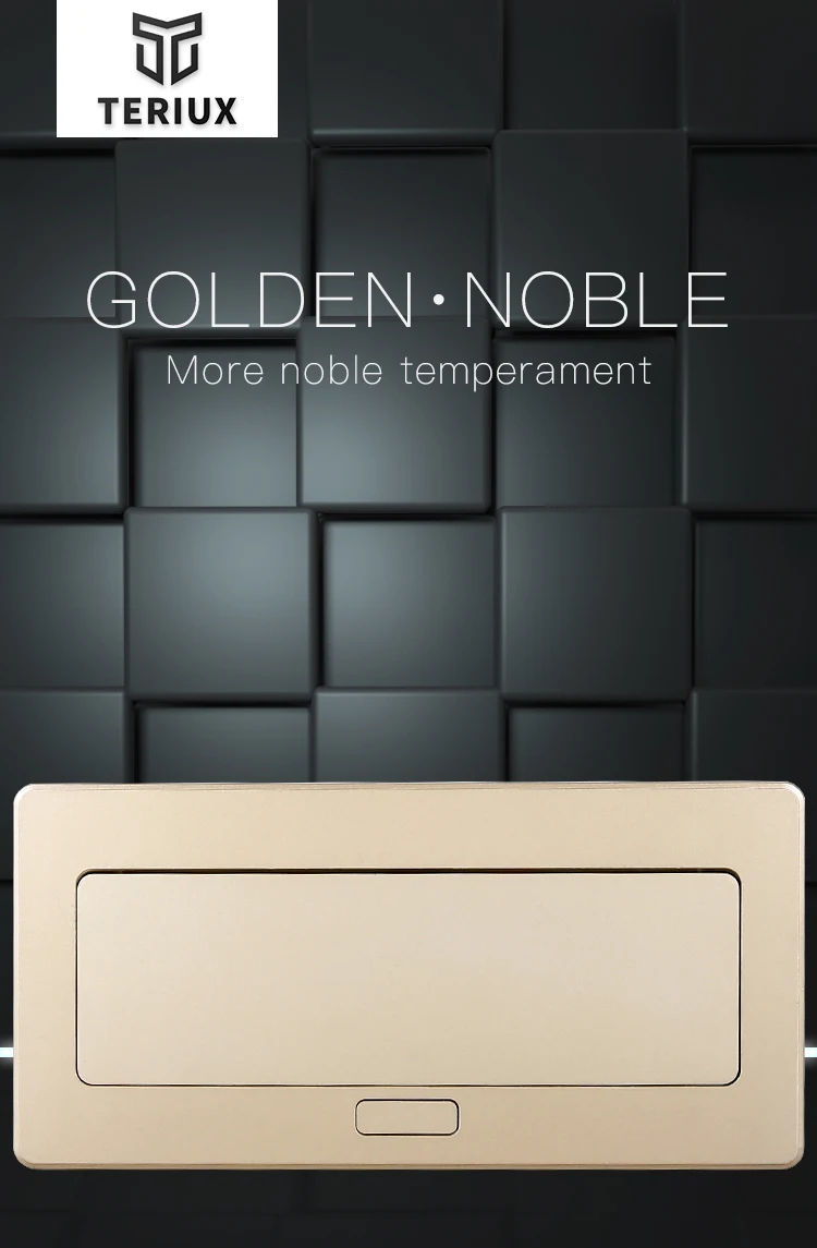 Factory sales gold aluminum alloy multi module embedded table socket