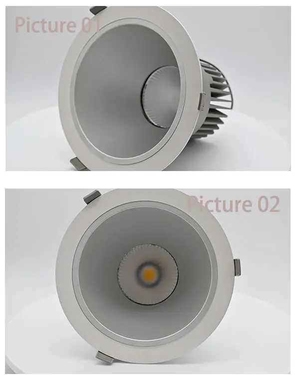 2020 New Type New Design  IP20  Recessed 40W 50W  COB LED Aluminium Anti Glare  Down Light