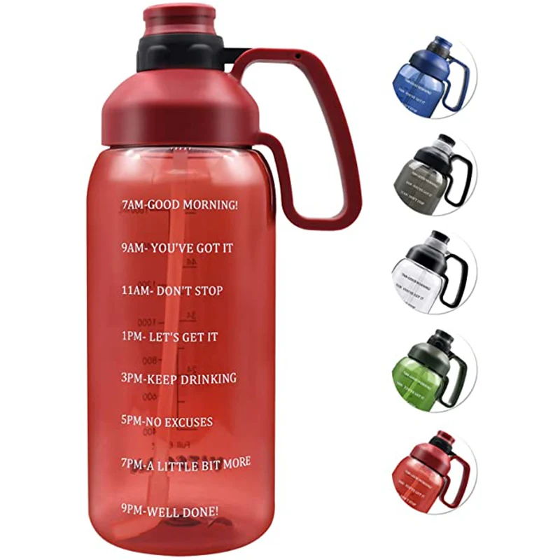 Motivational Water Bottle With Time Marker 2l Clear Large Water Bottle With Handle 64 Oz Water 9422