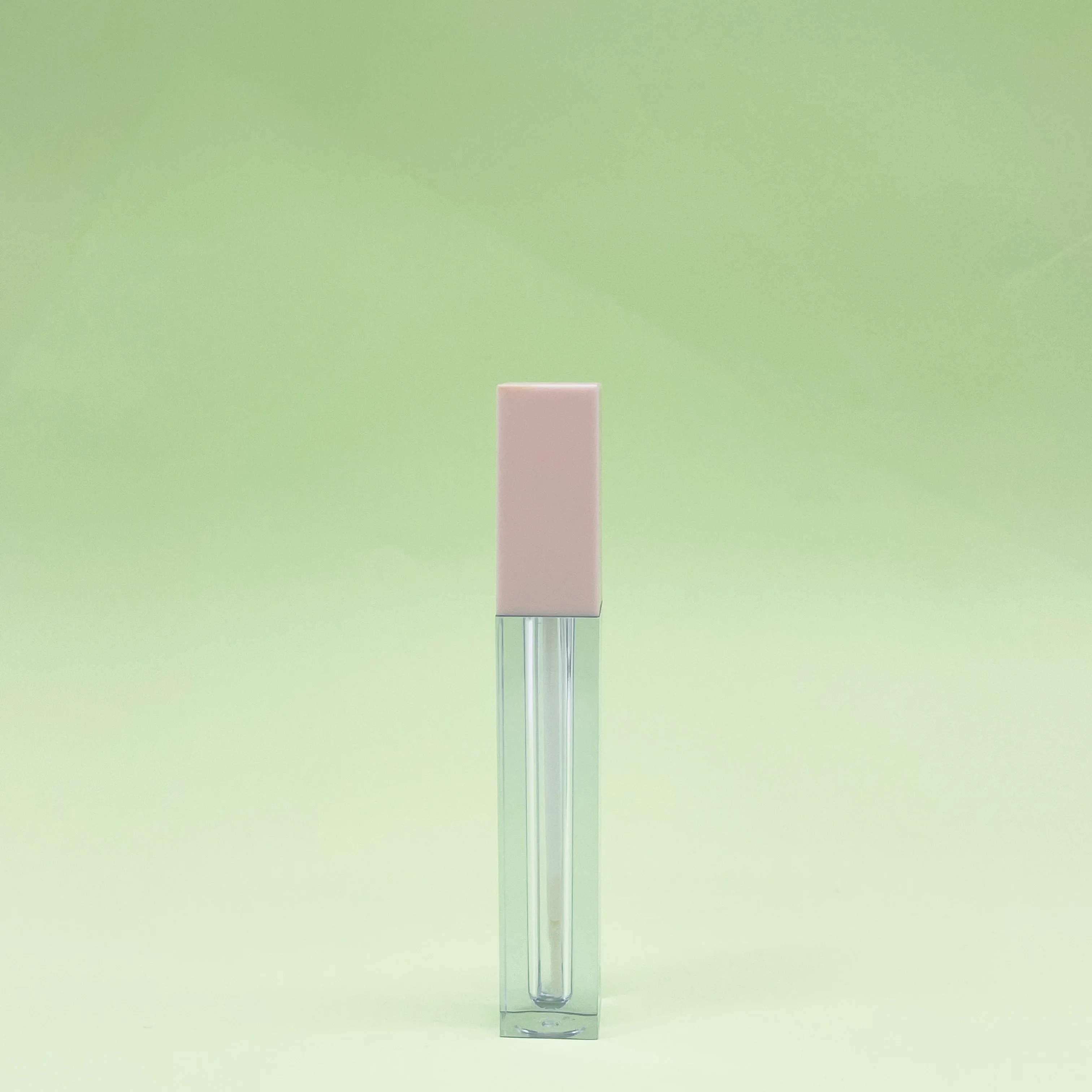 product 6ml plastic square shaped transparent lip gloss tube lipstick liquid eye shadow lip glaze bottle with pink cap and brush-30