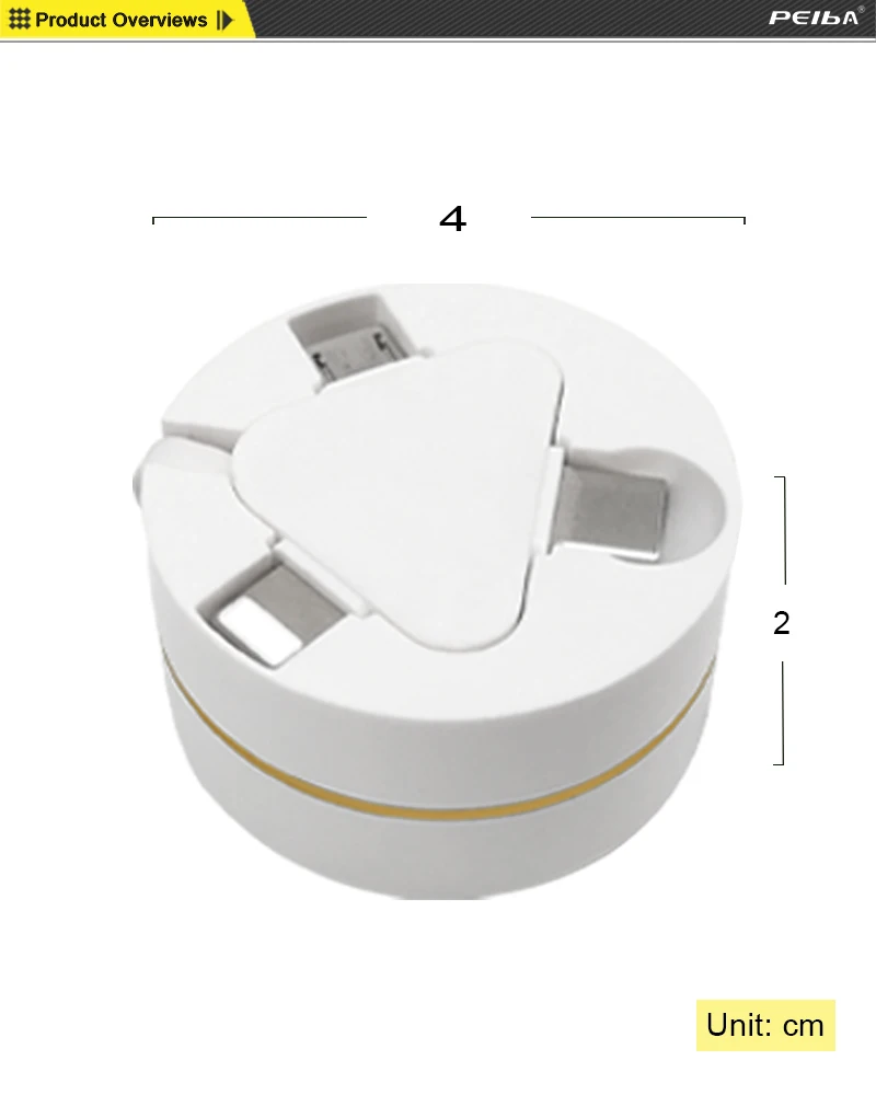 3 in 1 Retractable Round Box USB Cable Portable Multi Charger Cable New idea consumer electronics - ANKUX.COM