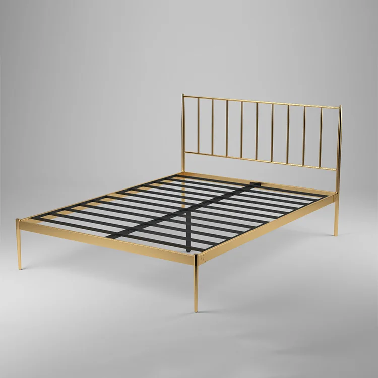 Manufacturer Quality Assurance Light Luxury Furniture Bed Frame Metal Bedstead