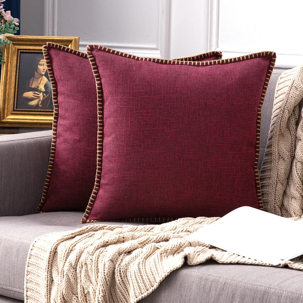 Wholesale Farmhouse Pillows Cases 45x45 Cm Linen Cushion Cover With