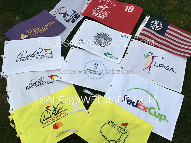 Custom Embroidered Golf Pin Flags Nylon Golf Flag With Ties Buy Golf