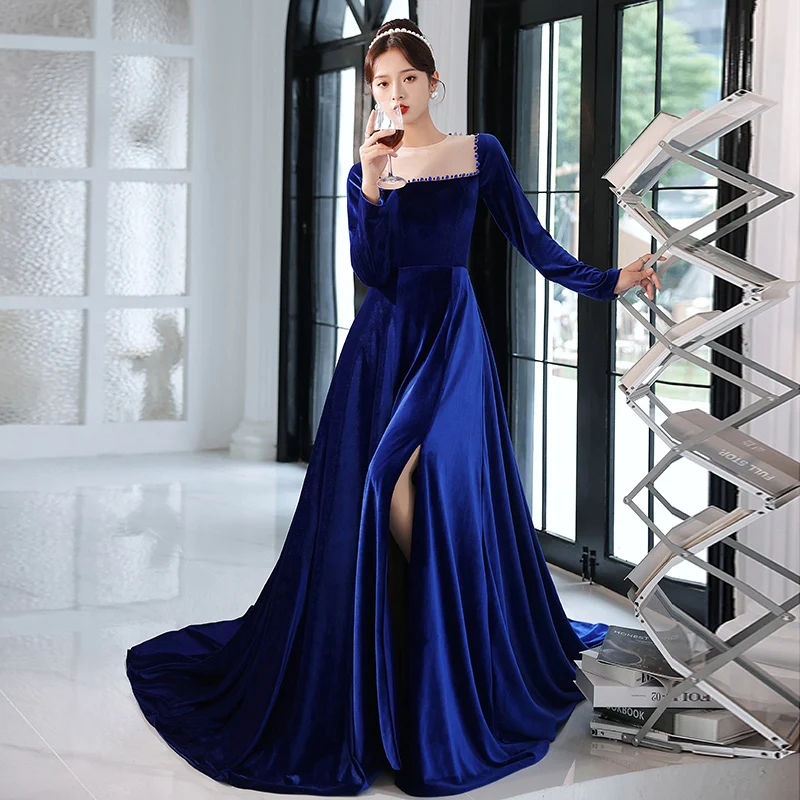 royal blue long sleeve dress plus size Plus Size Royal Blue Evening Dresses