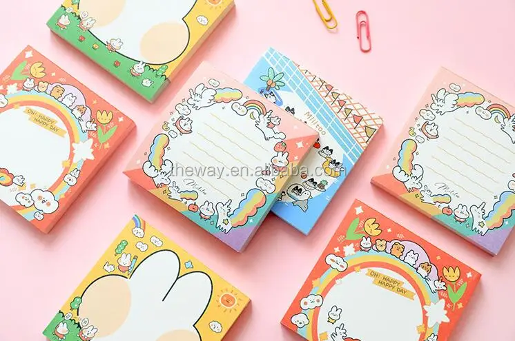 1PC Cartoon Animals Kawaii Memo Pad Paper Stickers Cute Sticky Notes DIY New 