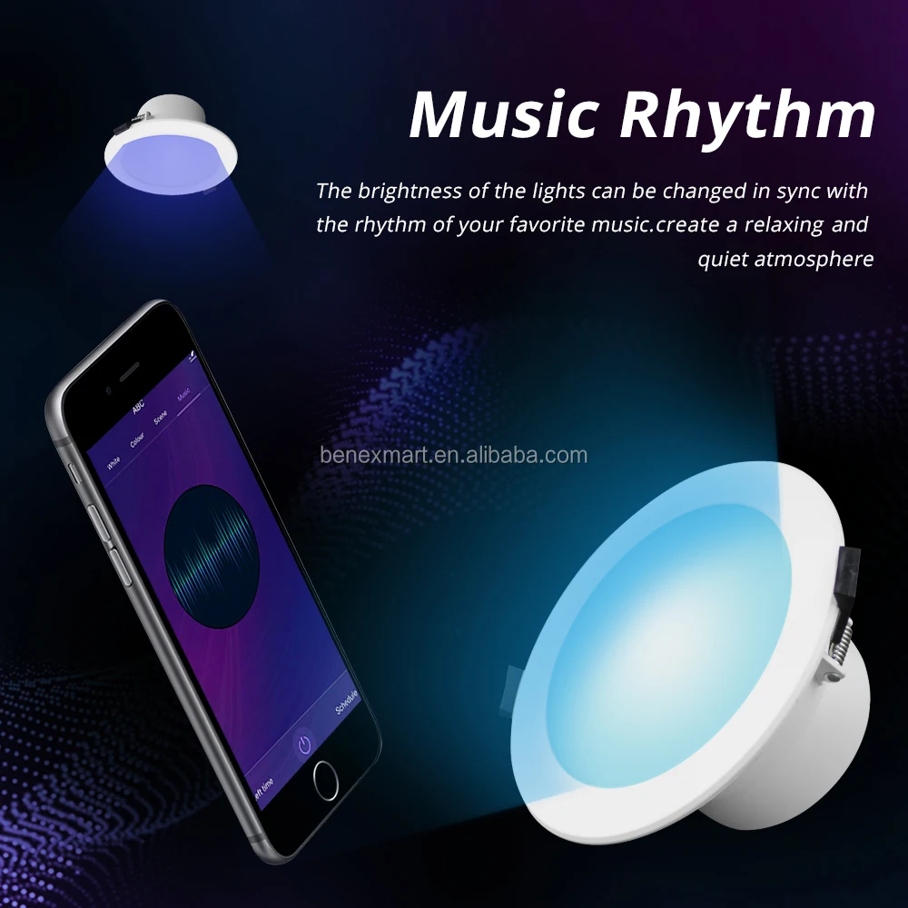 Benexmart Tuya Zigbee 3.0 7/10/15W Smart Led Light RGB Downlight SmartThings App Voice Contorl by Alexa Echo Plus Directly home - ANKUX.COM