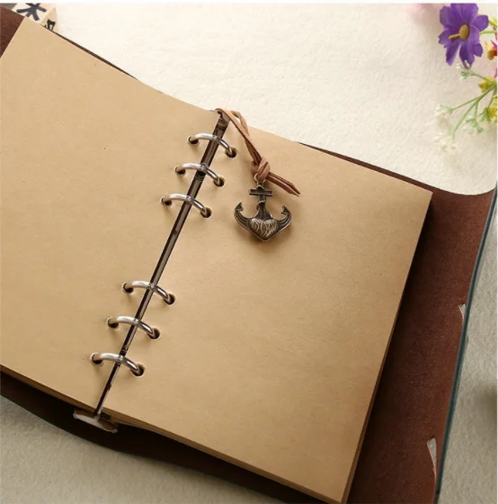 Hot Retro Spiral Notebook Diary With Box Vintage Pirate Anchors Pu ...