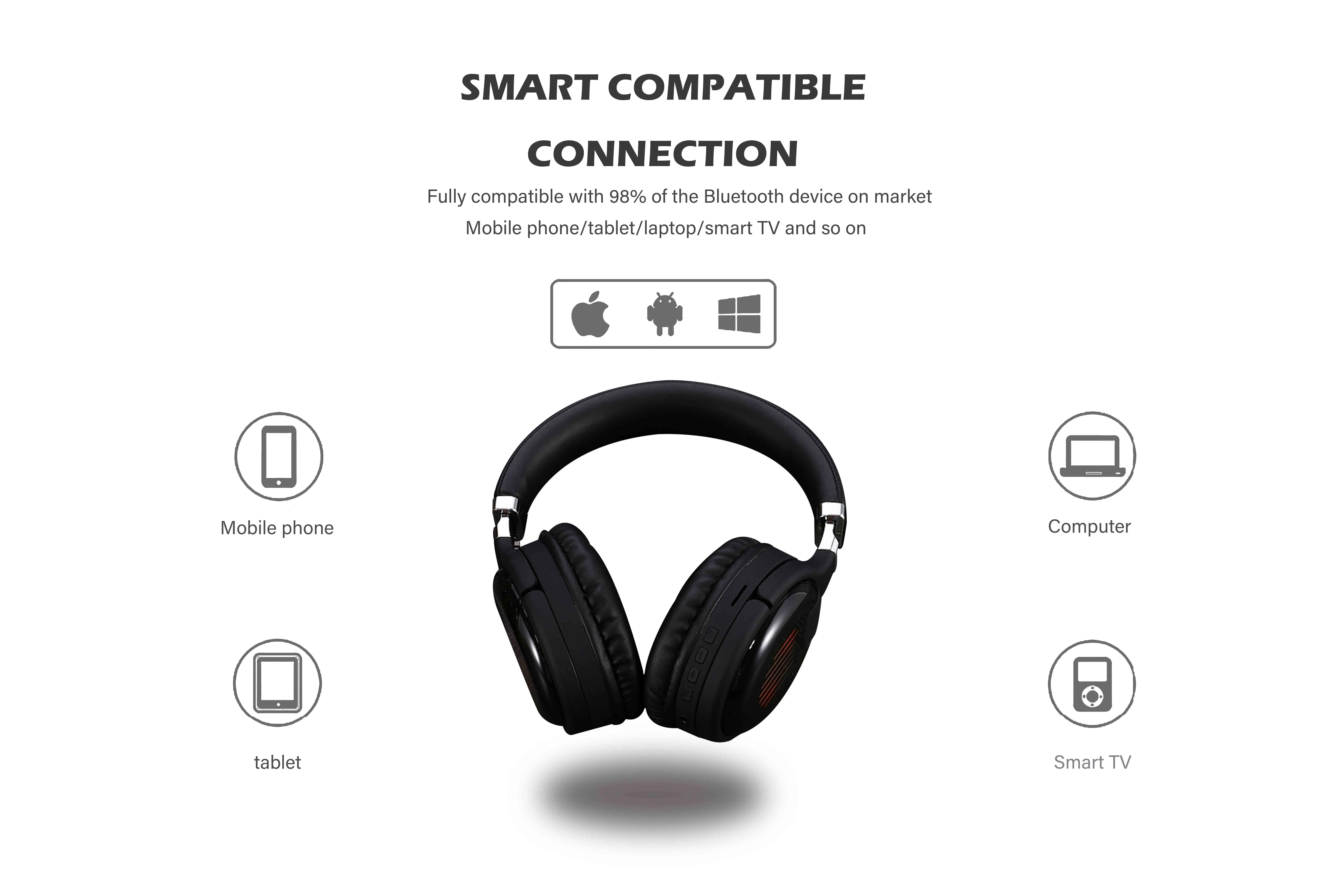 custom wireless headset OEM shenzhen factory foldable bluetooth headphone