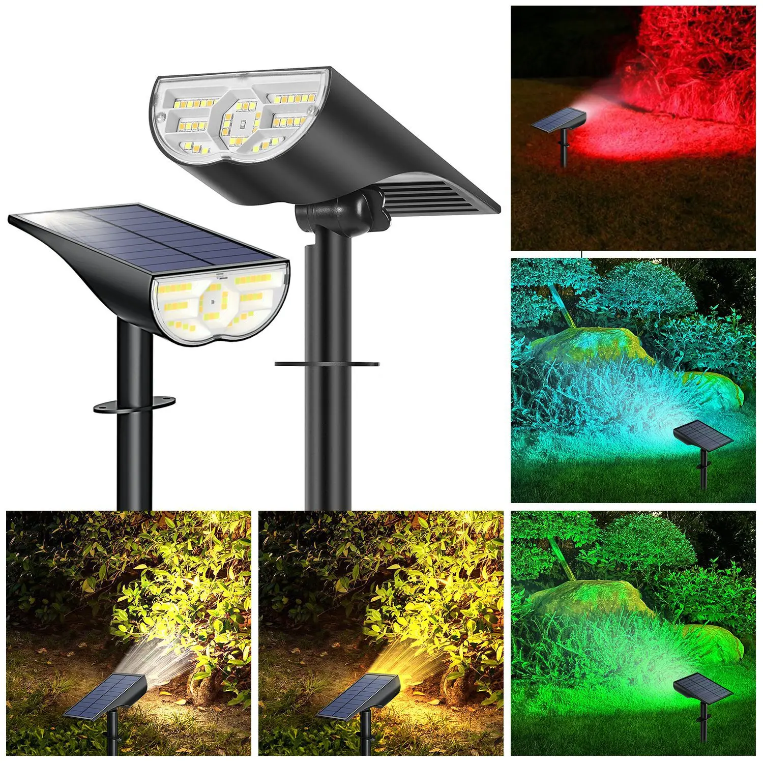 product solar lawn lights long lifetime darkness auto bright ground plug in led projector outdoor garden lights-2