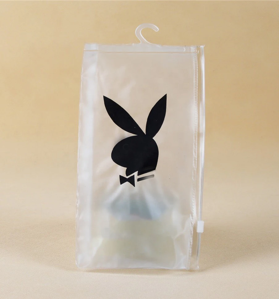wholesale plastic PVC apparel packaging bag  with hanger