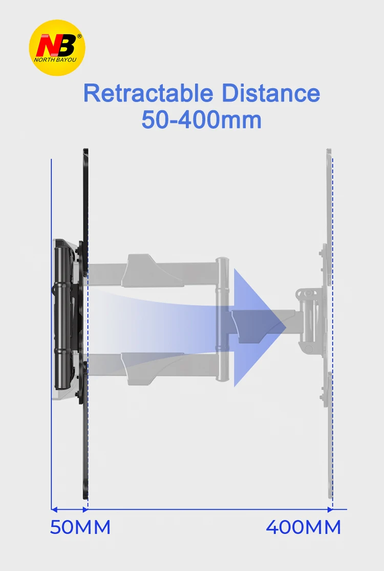 Nb P4 Tilt Adjustable Arm Support 90 Degree Swivel Tv Wall Mount For 32