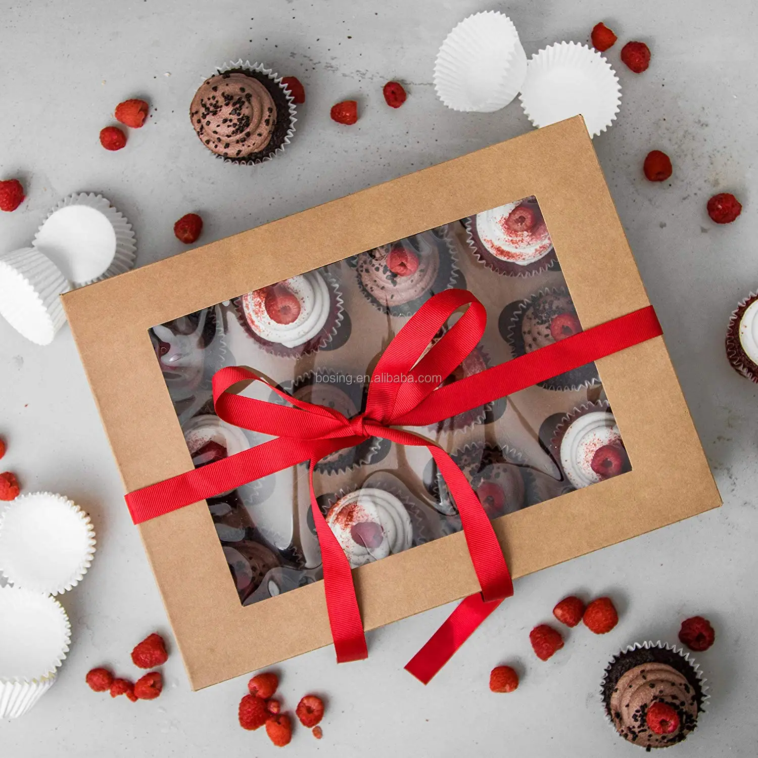 Bulk Kraft Paper Window Clear 4 6 12 24 Hole Muffin Cup Cake Cupcake