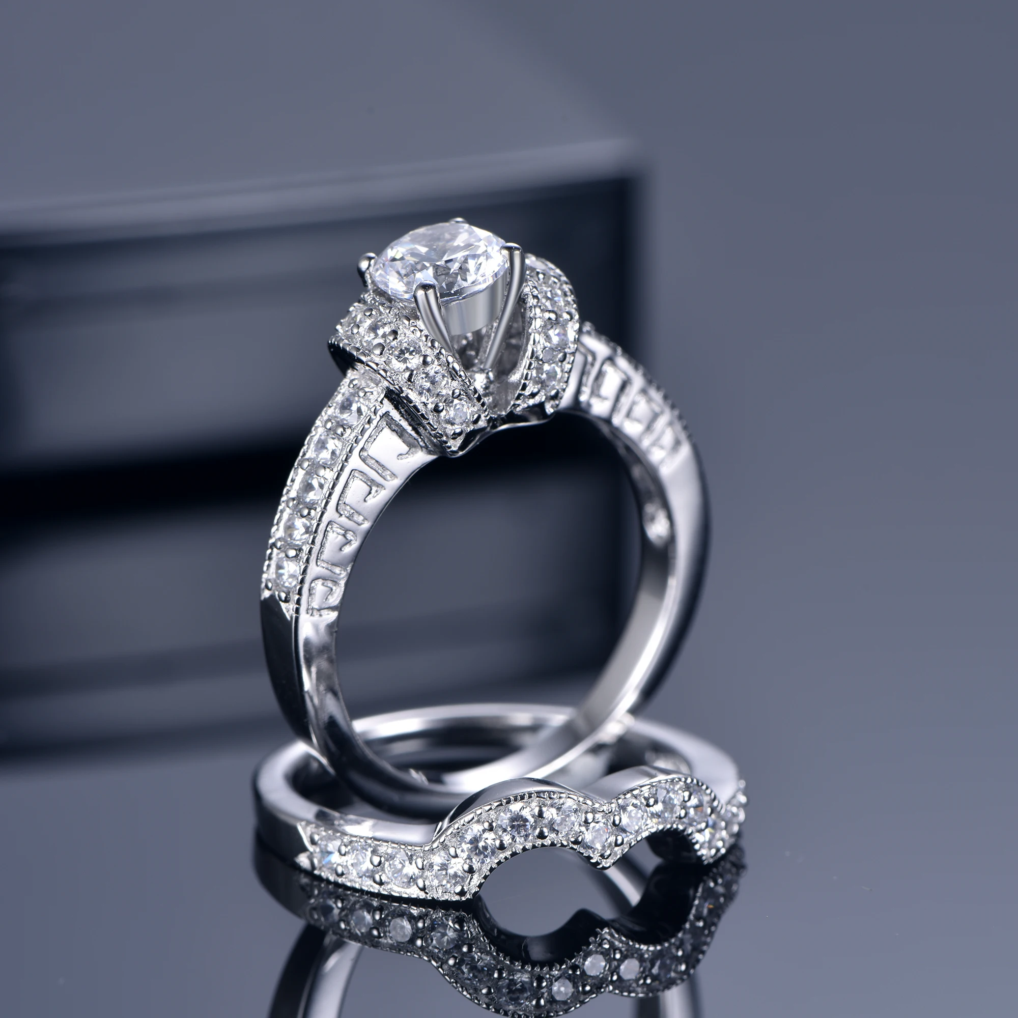 2021热销时尚畅销个性珠宝cz高品质纯银戒指