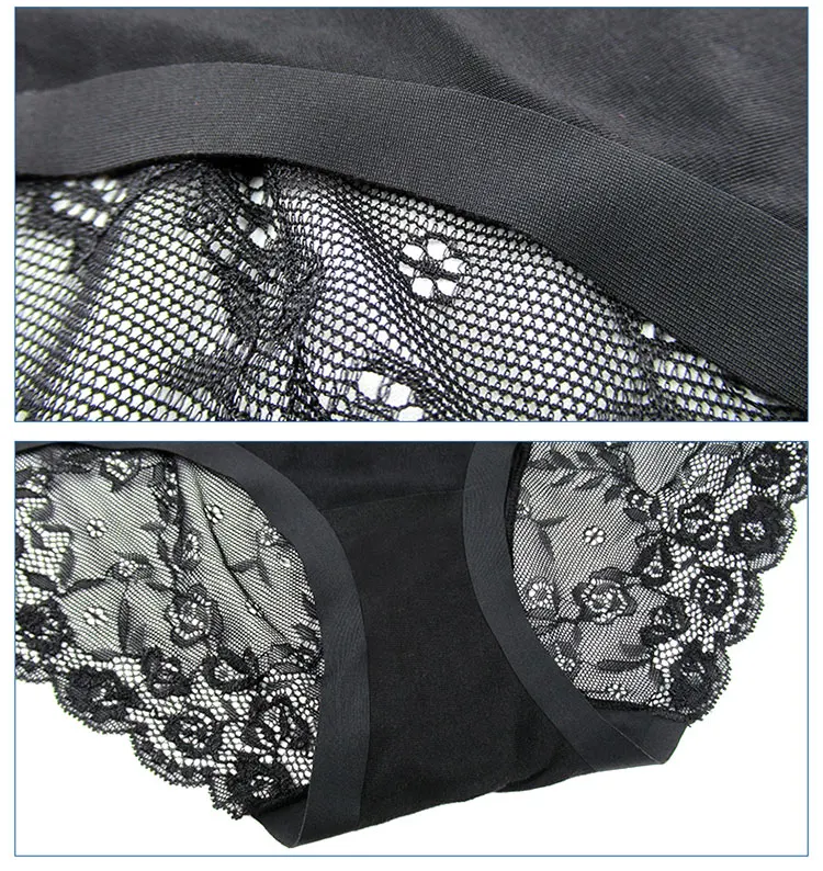 Fast Delivery Seamless Ultrathin Ice Silk Women Lace Panties Nylon