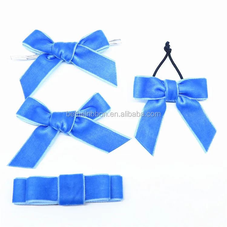 Pre-tied Velvet Bows, 4-1/2-Inch, 12-Piece, Royal Blue