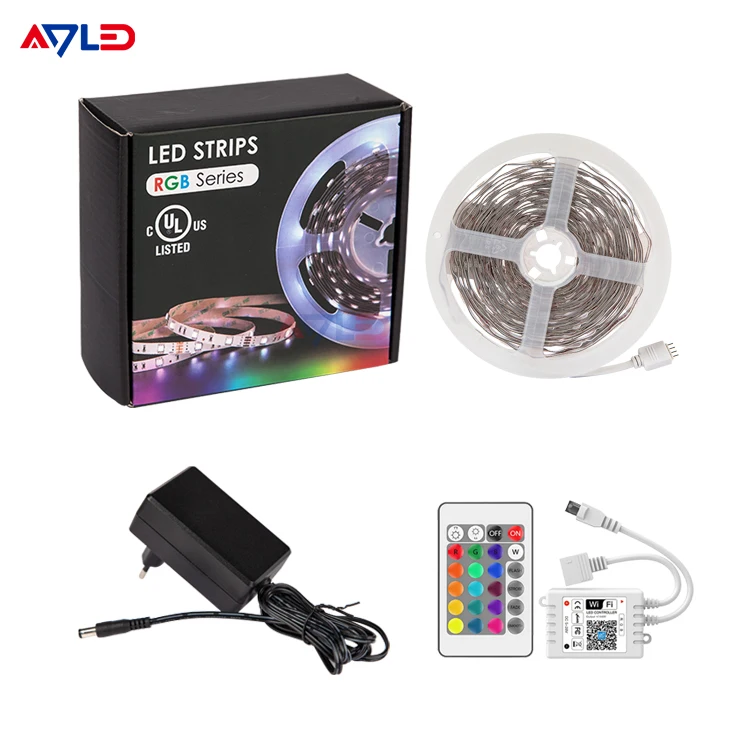 Professional Alexa APP 5 Metre 12V Wifi Control Music Colour Changing RGB Smart LED Strip Light For Stairs