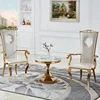 Luxury Round Side Table Marble Top Gold Stainless Steel Coffee End Table