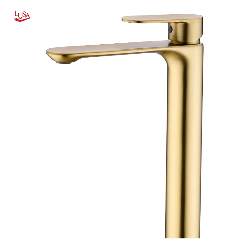 Modern Single Handle Brass Water Tap Factory Wholesale Washroom Sink