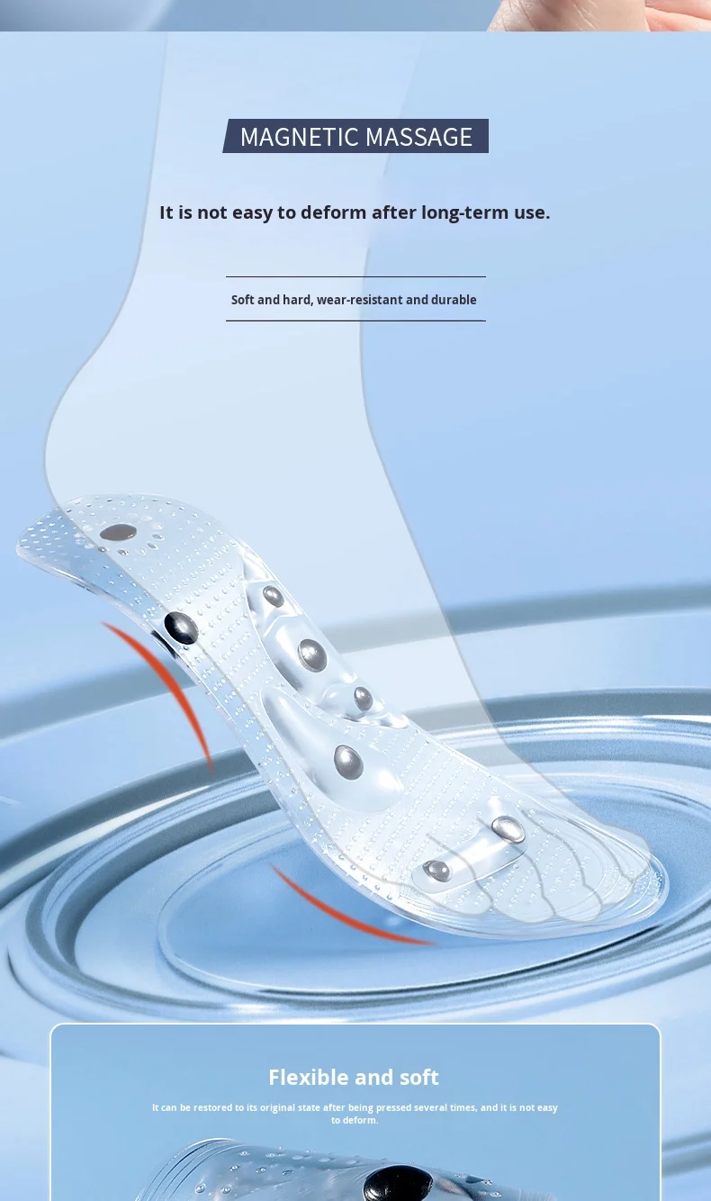 Long-Lasting Massage Insoles Acupoint Insoles for Men Women Gel Magnetic Foot Protection for Better Comfort Shoe Inserts