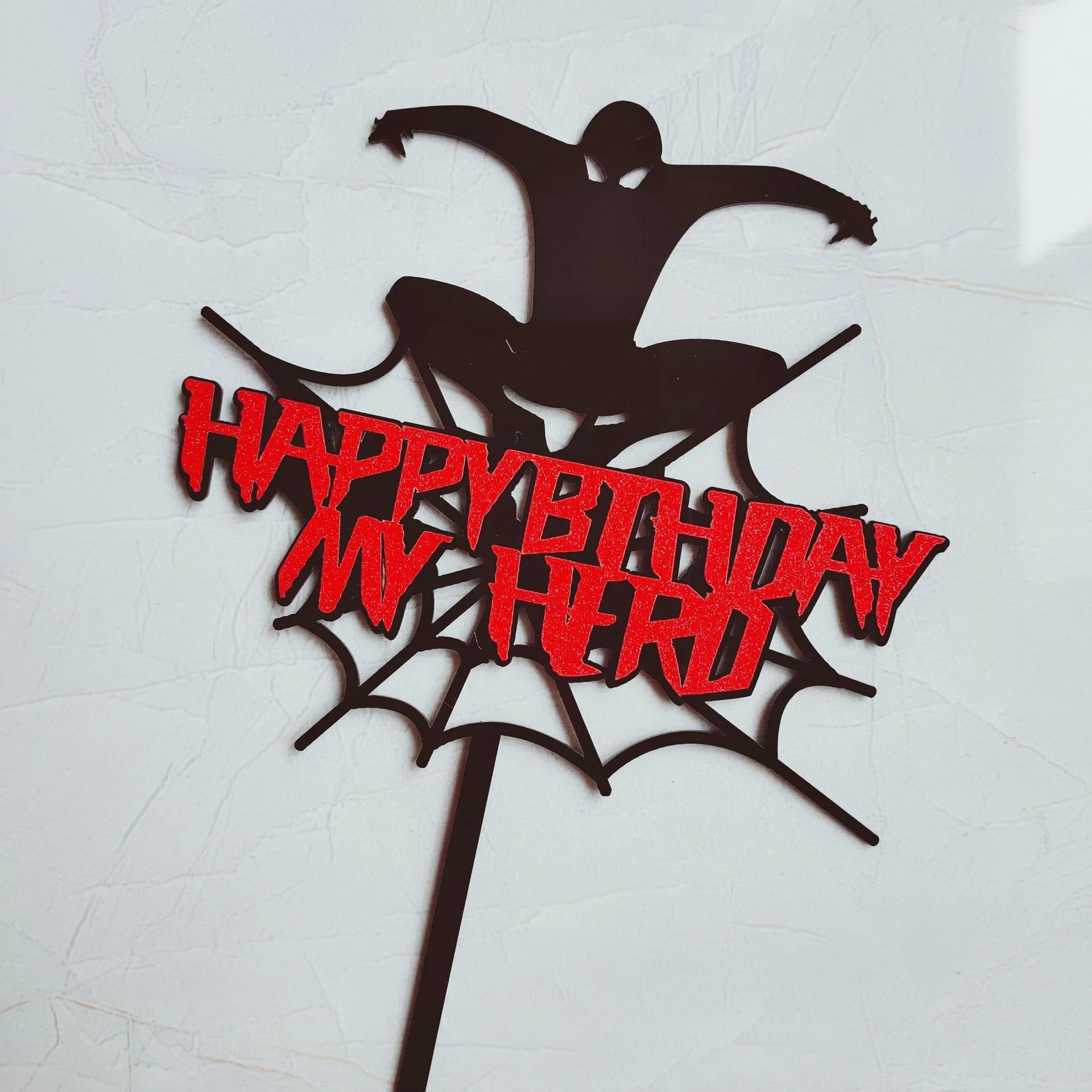 Héroe Spiderman Negro Brillo Rojo Topper De La Torta,Pastel De  Cumpleaños,Feliz Cumpleaños De La Torta - Buy Pastel De Bodas Topper Torta  De Acrílico Feliz Topper De La Torta De Cumpleaños Product