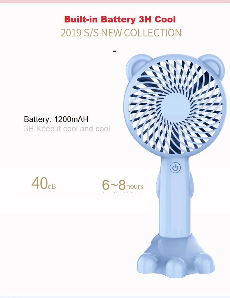 Electric Bladeless Fan Portable Cordless Usb Charging Mini Handheld Fan