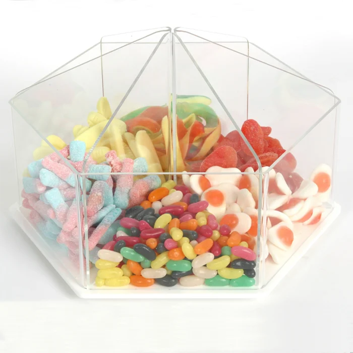 Clear Acrylic Candy Dispenser Countertop Acrylic Candy Storage Rotating