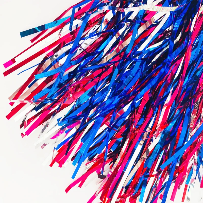 2020 Hot Sale Patriotic 4th July Cheap Tinsel Cheerleading Pom Poms