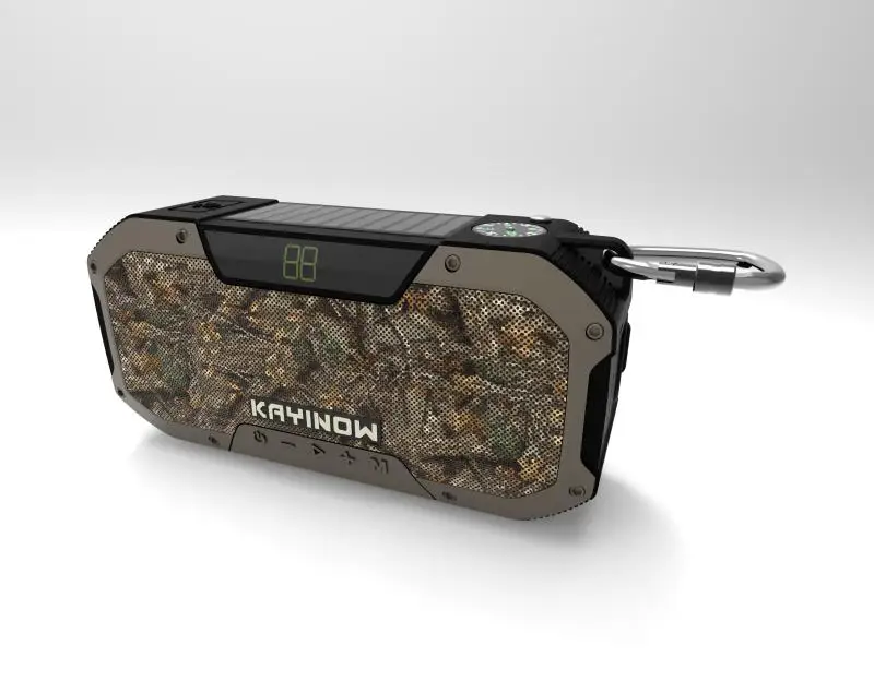 KAYINOW D-77Portable Multifunctional Radio Speakers with Solar Hand Crank Radio Outdoor Waterproof with Flashlight,Power Bank - ANKUX.COM