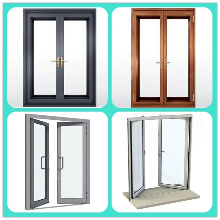 Black Aluminium Hinge Exterior French Patio Doors - Buy Black Aluminium ...