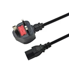 英国英国電源プラグ 250V H05VV-F 100% 銅 IEC C13 230V AC 電源延長電源ケーブルコード 220 用コンピュータ
