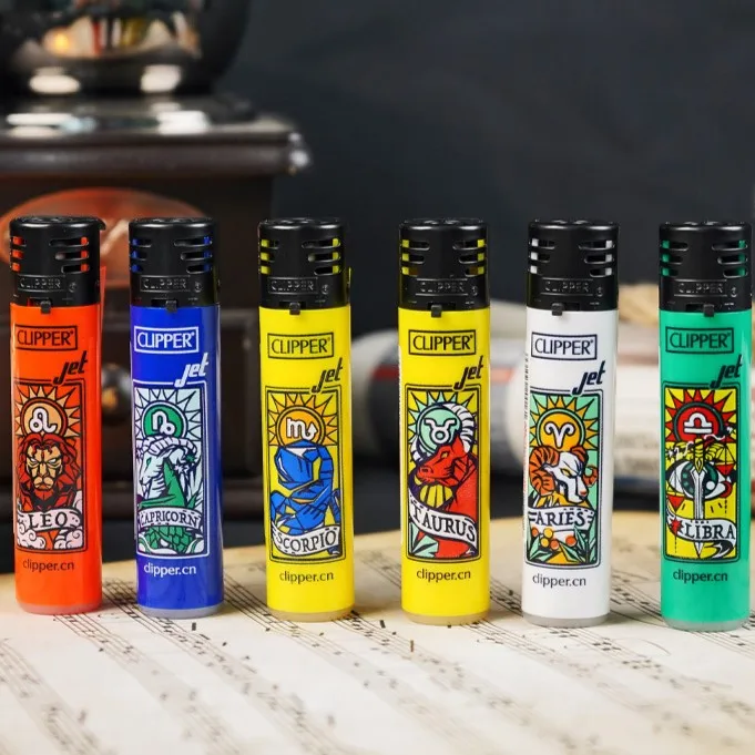 Spain Nylon Clipper Gas Flint Lighters Refillable Jet Flame Cigarette