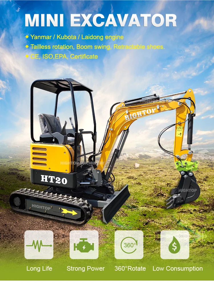 Chinese Cheap price yuchai Digger 2Ton Mini Excavator