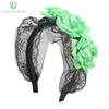 Coshinerose Day of The Dead Black Lace Flower Crown Dance Party Hairband Halloween Headdress Lady Headband
