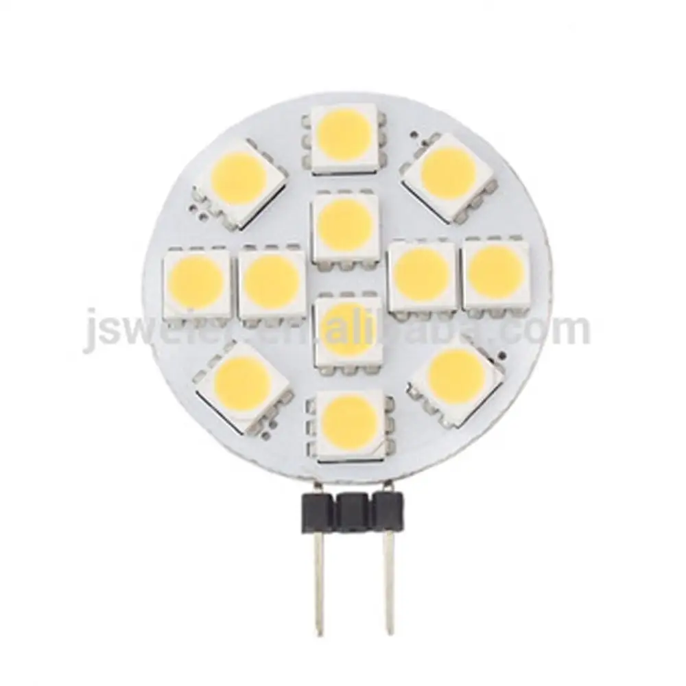 Best Selling G4 12V 5050 SMD 12 LED Light Pure White/Warm white Home Car Marine Boat Bulb