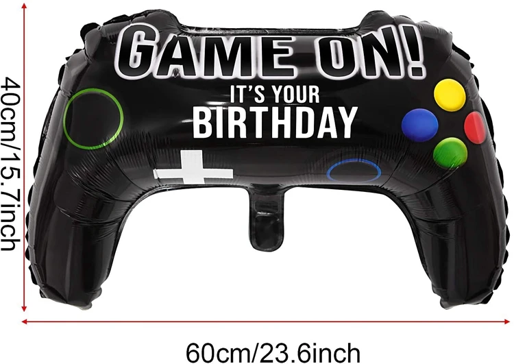 Video Game Party Balloons Selfsealing Black Game Pad Shaped Game Controller Balloon Birthday