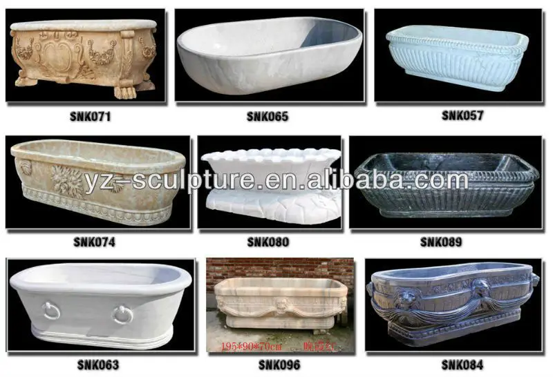 Nature Freestanding Bathtubs Stone Oval Marble Stone Bathroom Bathtub