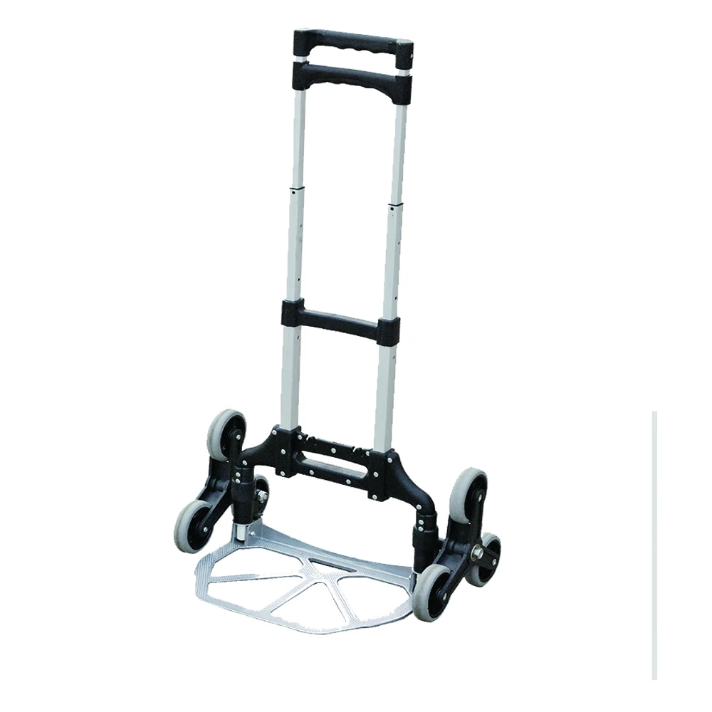 
80kg Hand Truck 6 Wheels Stair Climbing Trolley Foldable Aluminum Trolley Hand Cart 