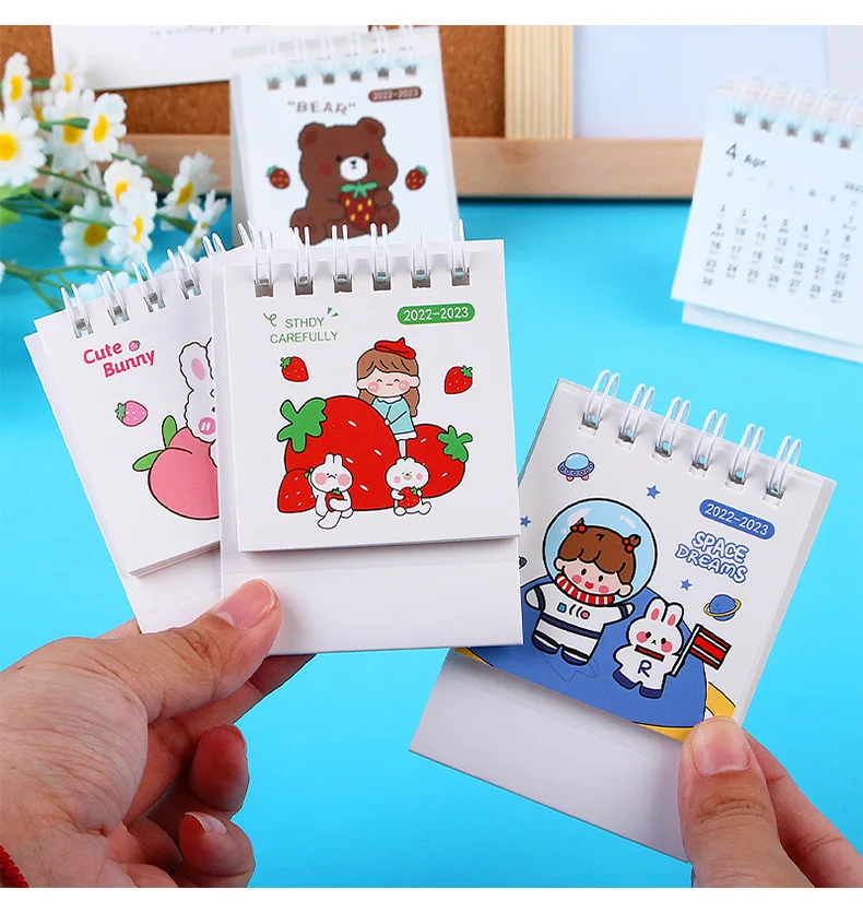 Wholesale Custom Calendar Cartoon Cute Small Mini Coil Hardcover Calendar Home Office Calendar supplier