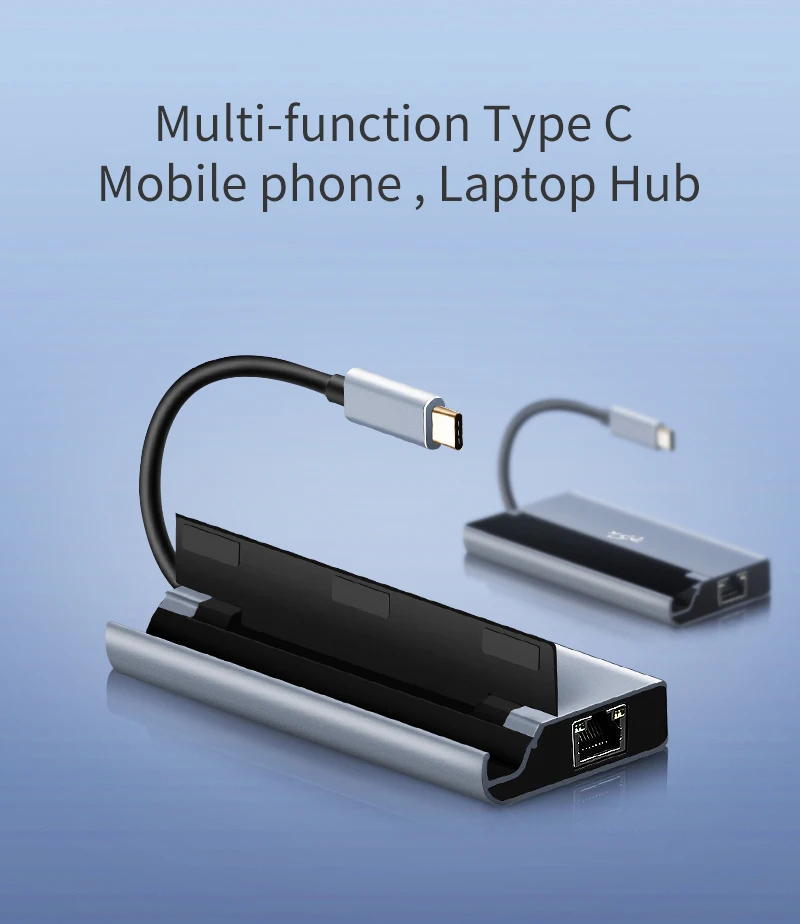 2019 portable aluminum alloy 3-port USB hub usb c hub with type-c interface