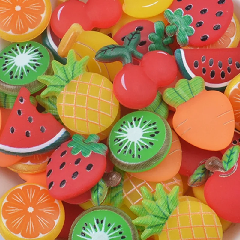 Cute Watermelon Resin Flatback Cabochon Soft Pvc Miniature Fruit For
